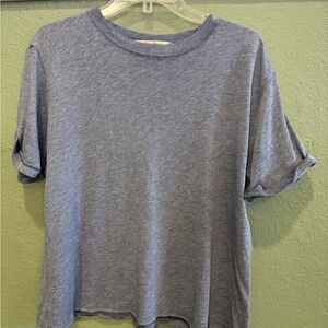 Free People-We The Free Heathered Blue Short Sleeve Tee